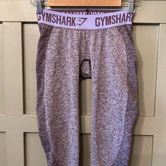 GYMSHARK Flex Leggings in Navy Marl / Purple Size Small - Picture 2 of 5